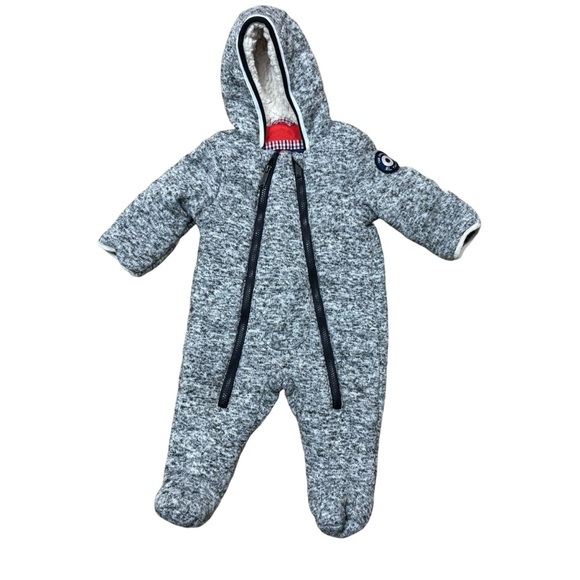 Ben Sherman Other - Ben Sherman Infant Snowsuit Sweater Fleece Lined Winter Pram Suit Size 6-9 Month